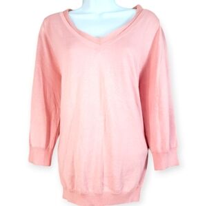 NWOT Talbots light pink silk cotton sweater blouse Womens XLarge